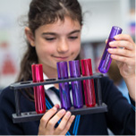 girl working with test tubes