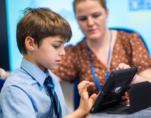 boy on a tablet