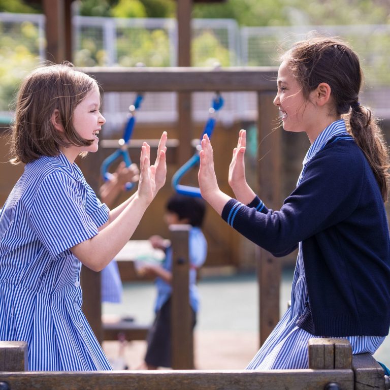 students in the playground