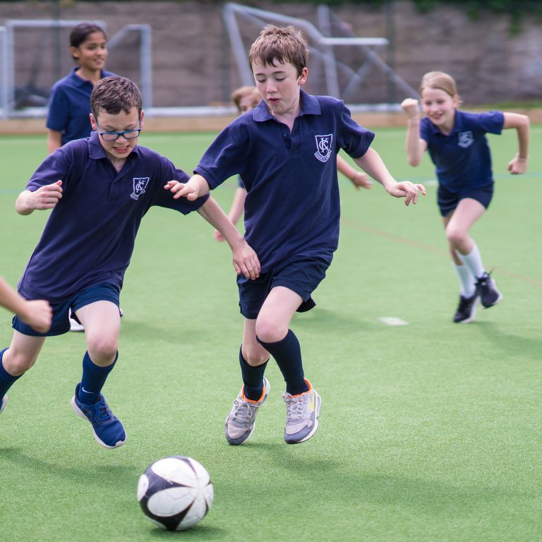 Students playing football