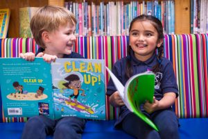 Children reading books