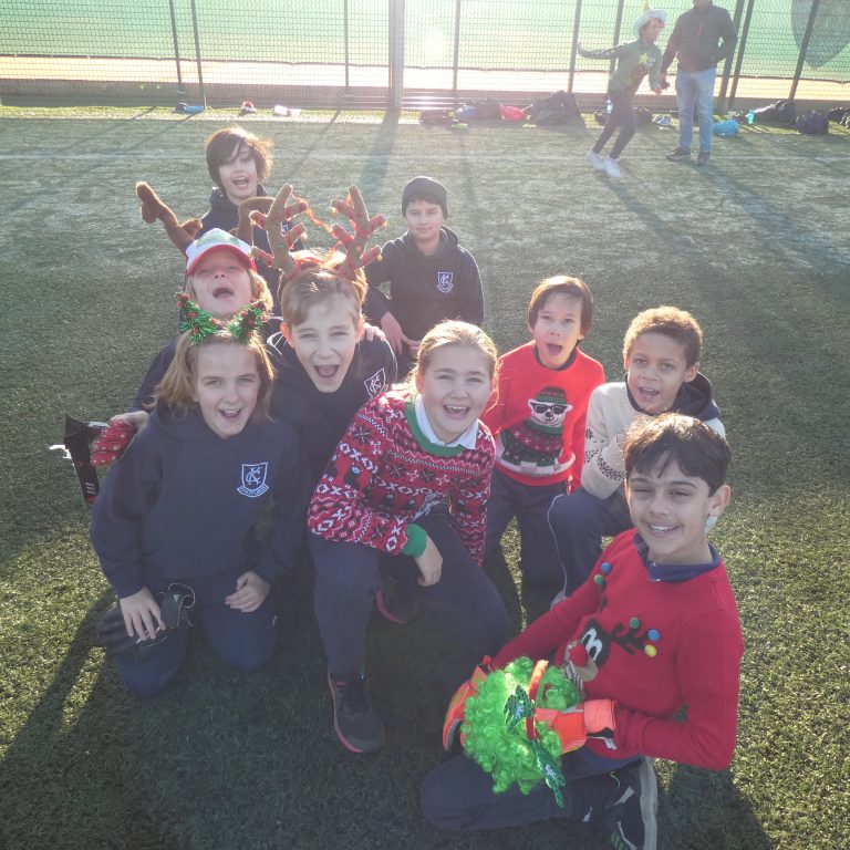 students wearing christmas gear