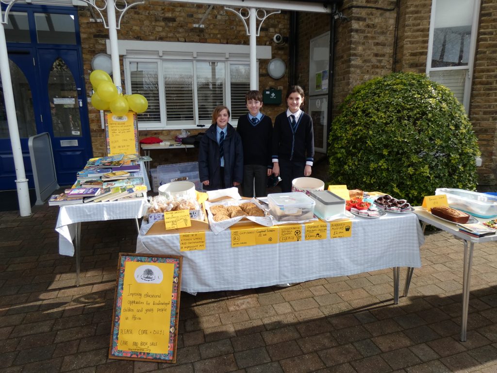 students at a bake sale