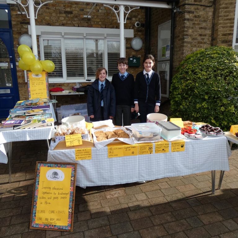 students at a bake sale