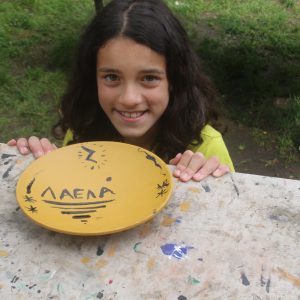 girl with her painted plate