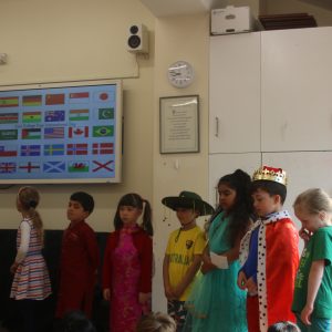 students dressed up for international day