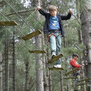 student on a climbing frame