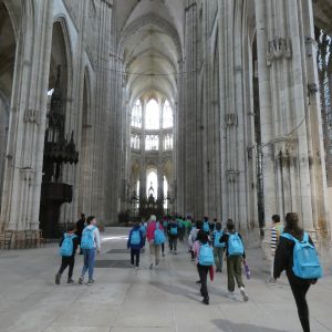 students in a church