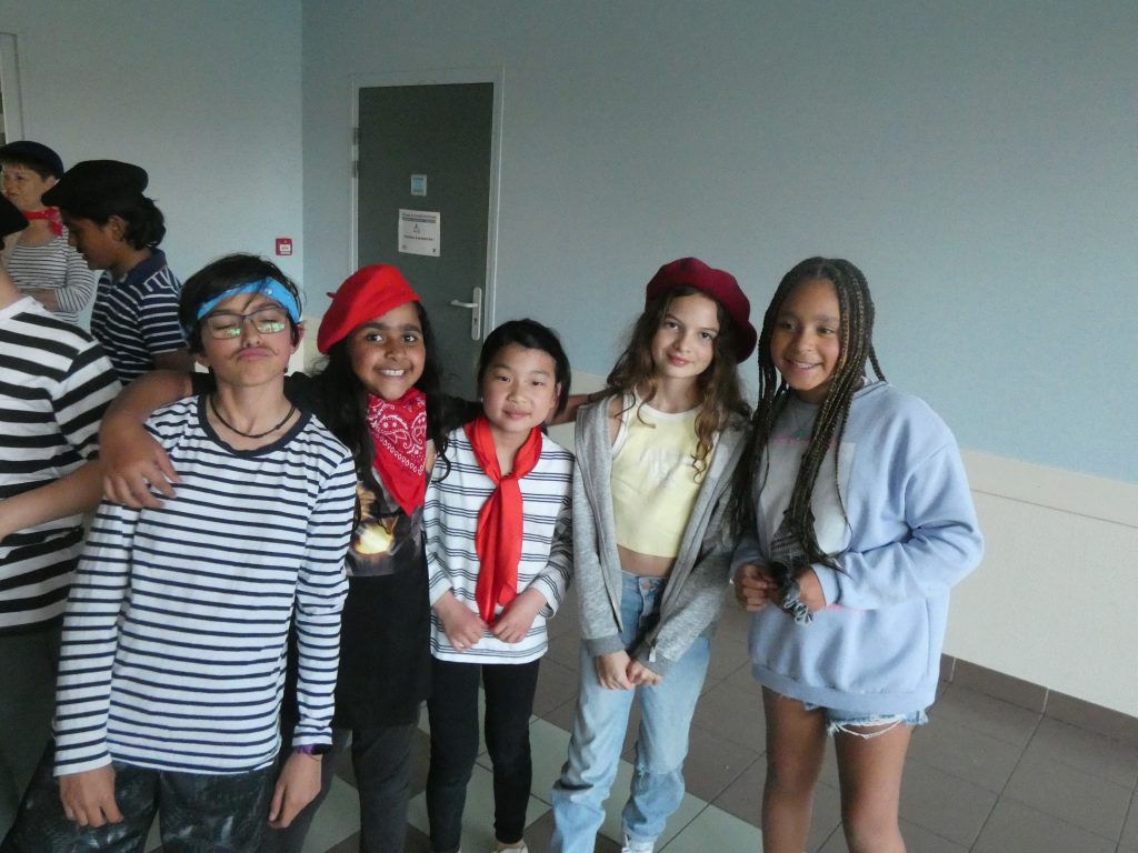 students in french clothes