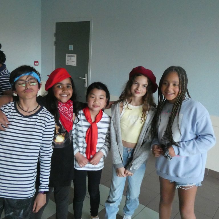 students in french clothes