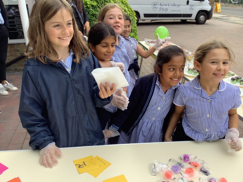students at a bake sale