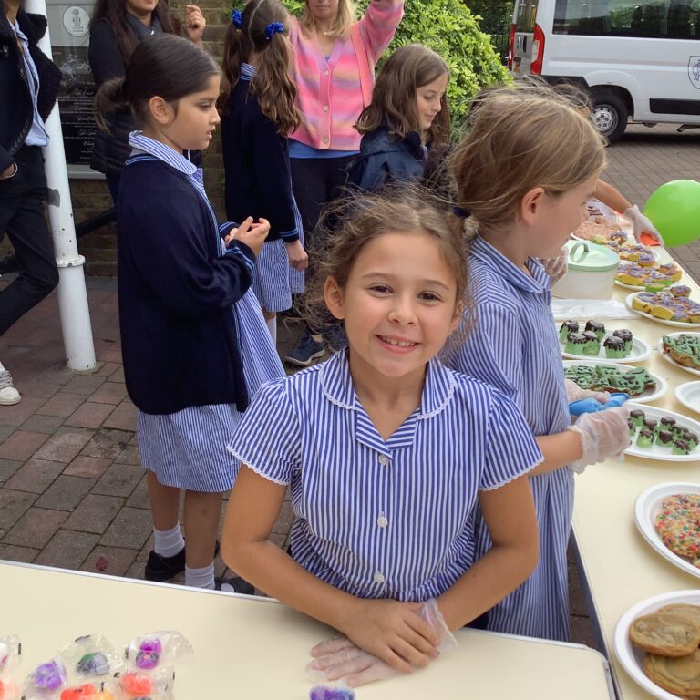 students at a bake sale