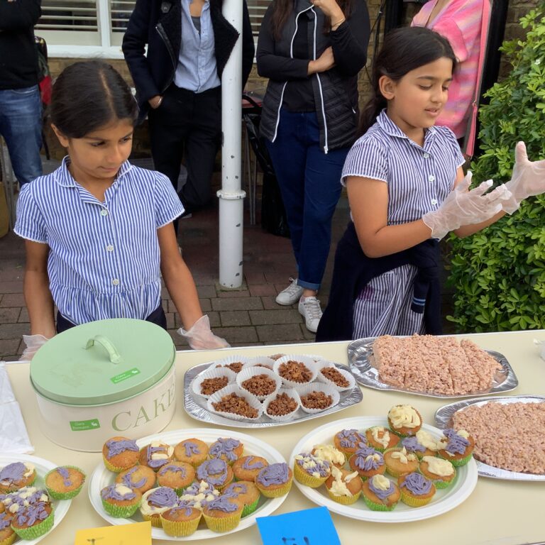 students at a bake sale