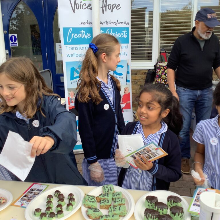 students at a bake sale