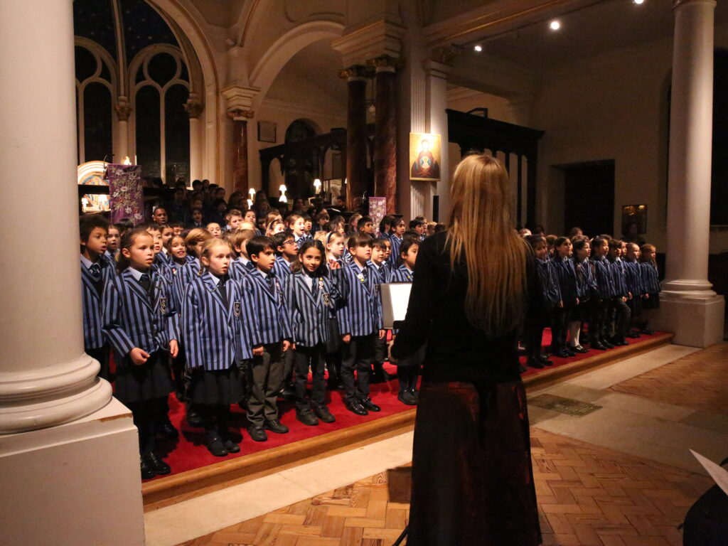 students singing in a choir