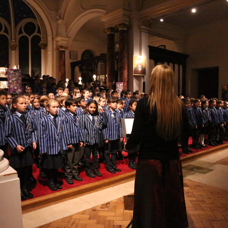 students singing in a choir